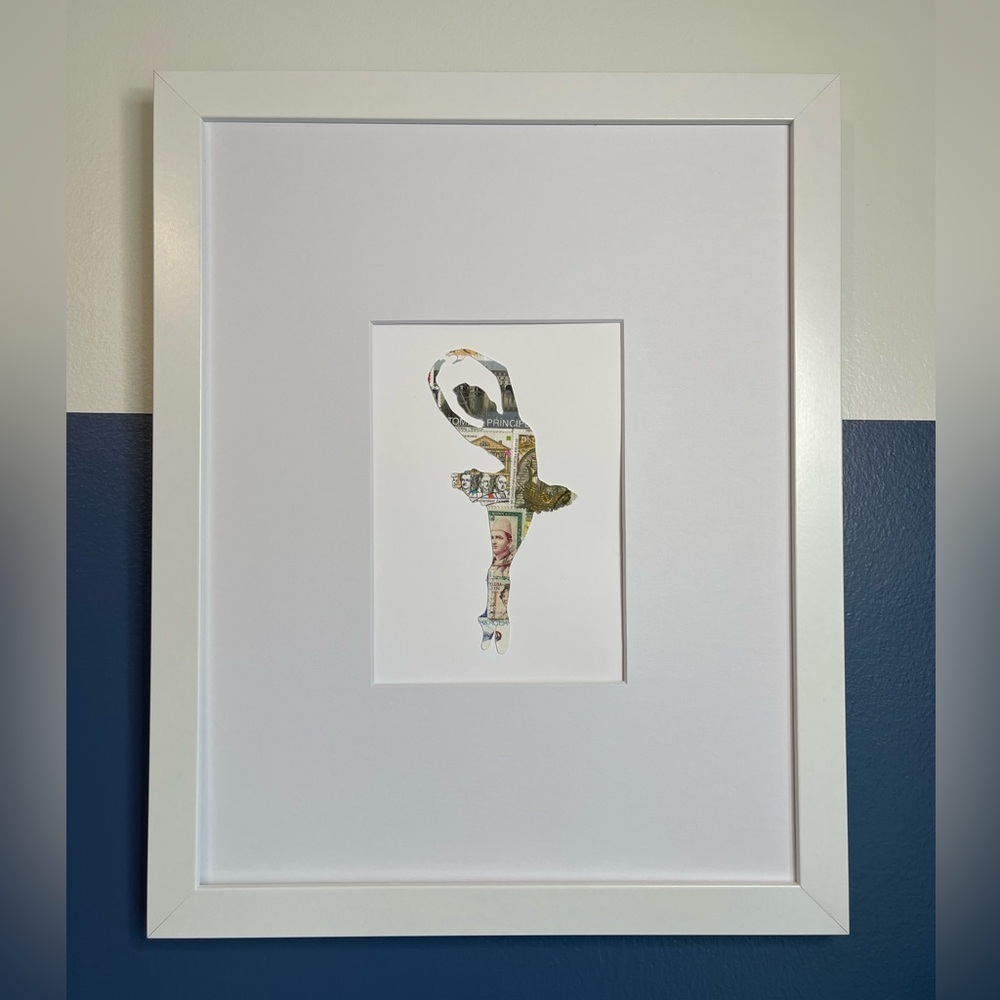 Ballerina Postage Stamp Art